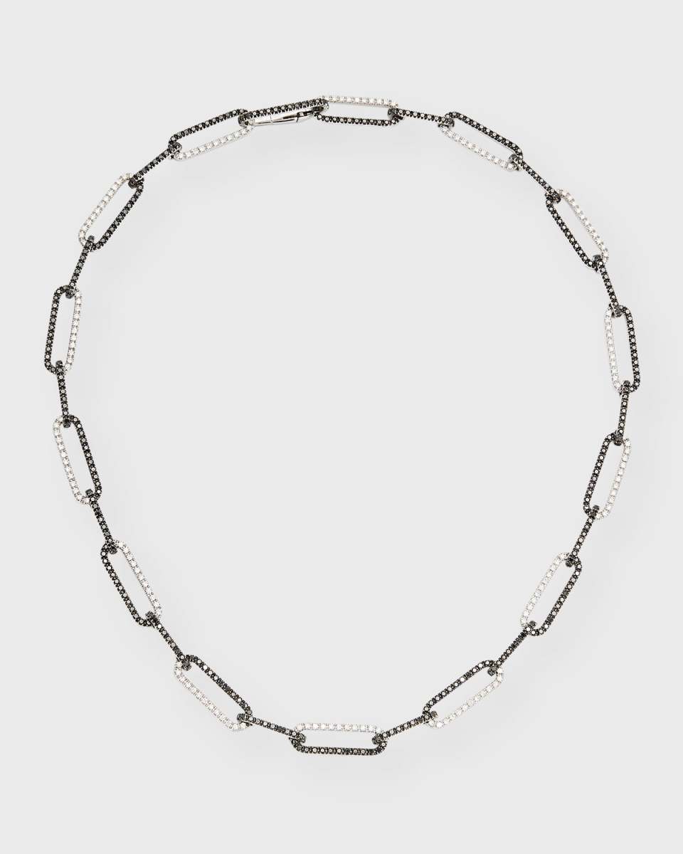 White Gold Black and White Diamond Necklace