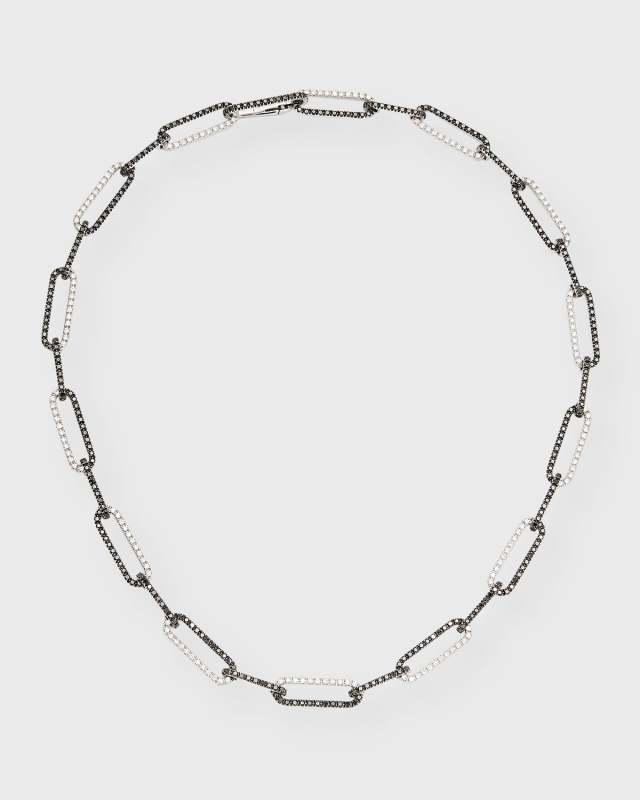 White Gold Black and White Diamond Necklace