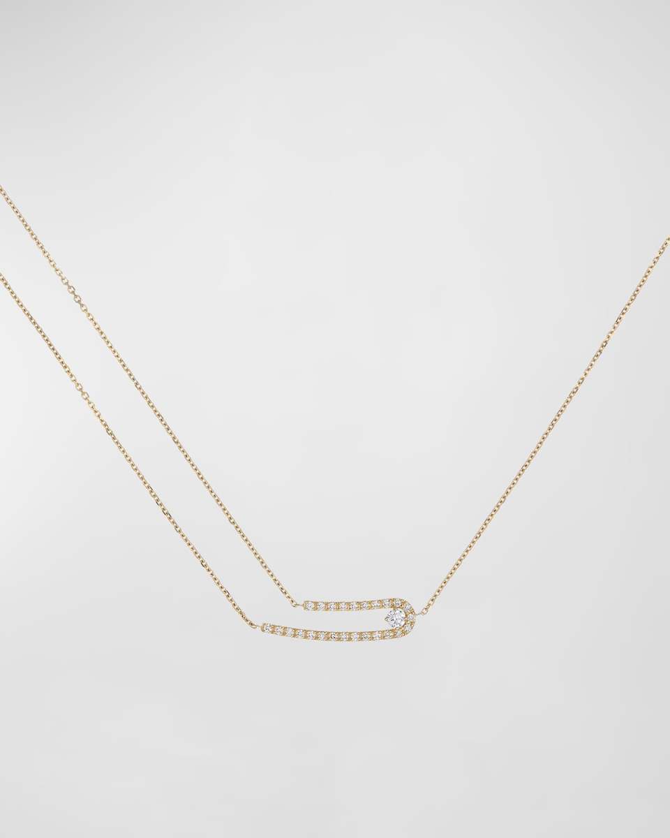 18K Yellow Gold Multi Chain Necklace with Diamonds