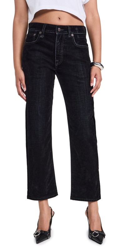 R13 Romeo Velvet Jeans Flocked Black