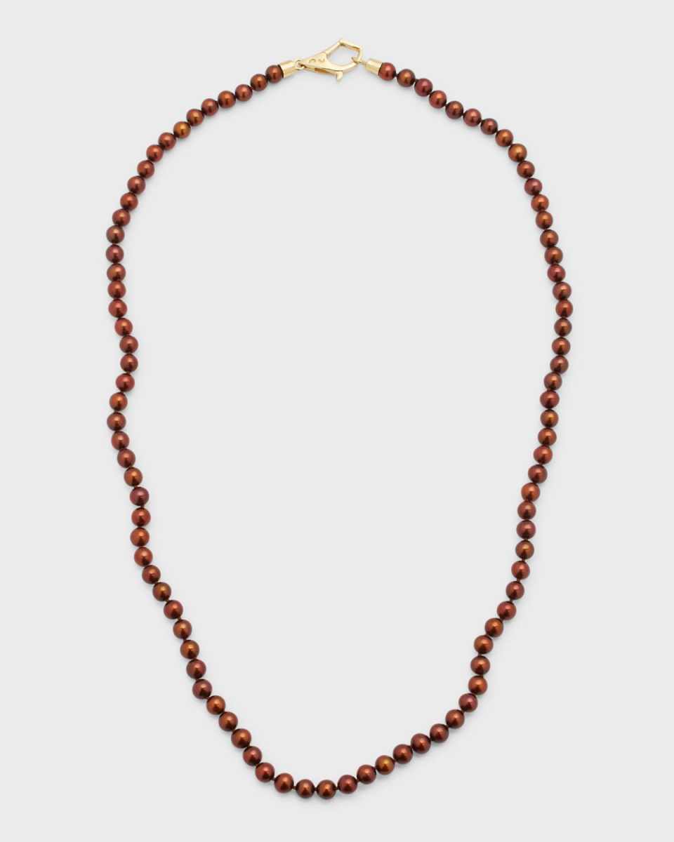 18k XoK Wave Chocolate Pearl Necklace