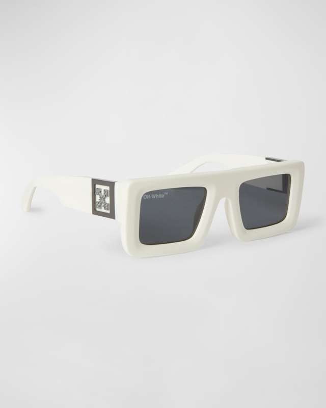 Leonardo Acetate & Silver Metal Alloy Rectangle Sunglasses