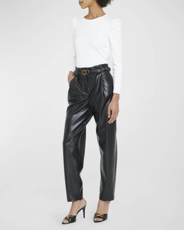 Britney Puff-Sleeve Cotton Top