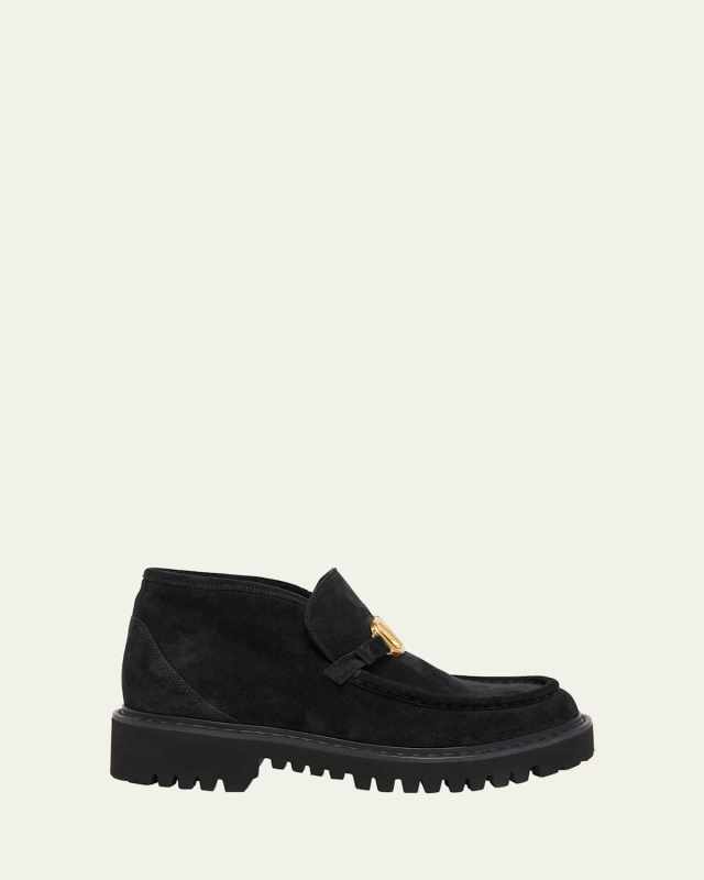 VLogo Suede Loafer Booties