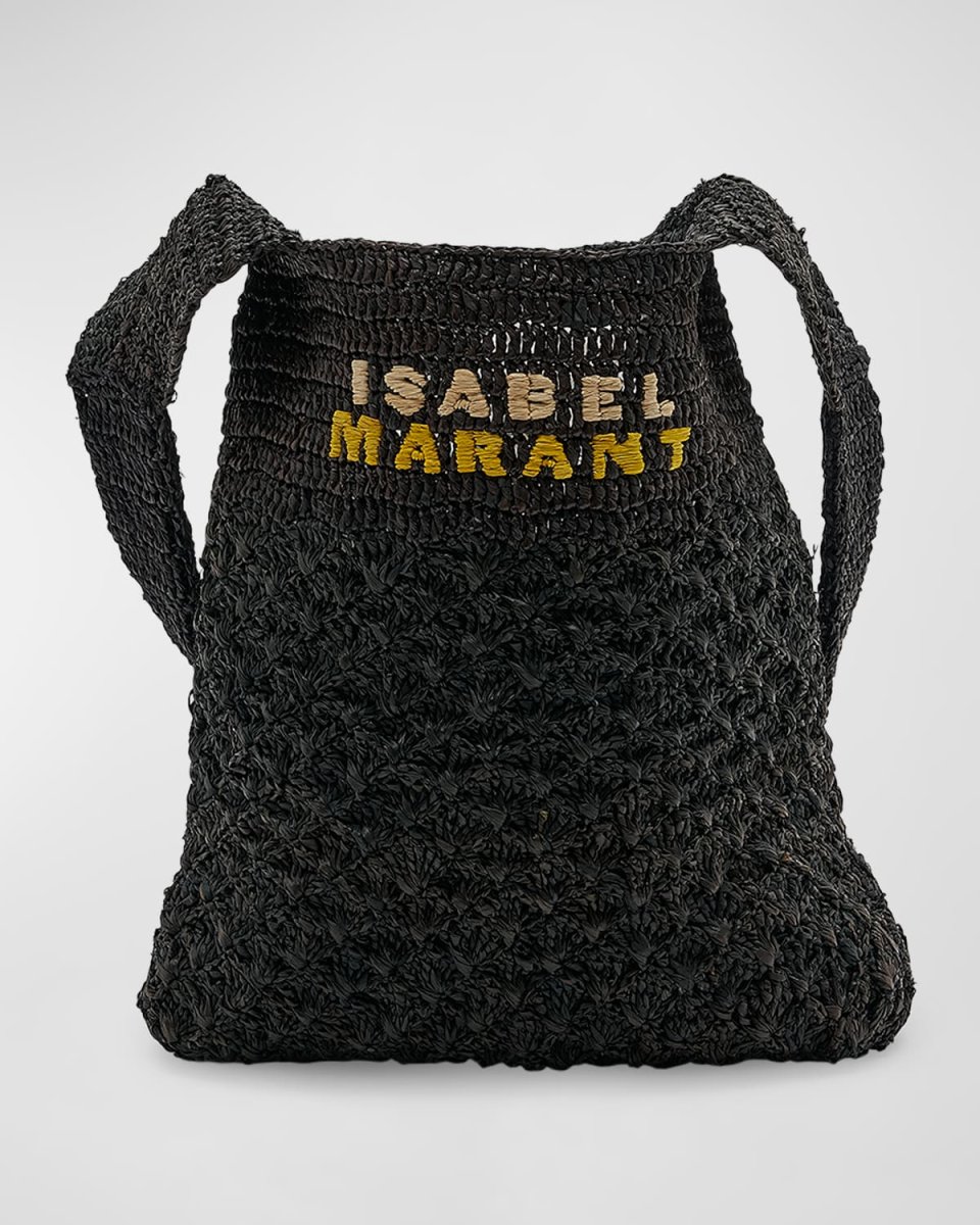 Praia Small Raffia Logo Shoulder Bag