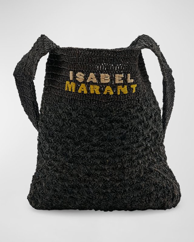 Praia Small Raffia Logo Shoulder Bag