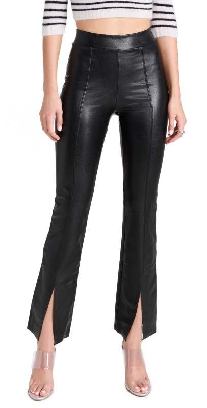 Commando Faux Leather Splitfront Pants Black