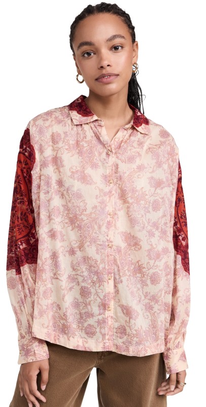 Free People Rose Bud Blouse Tea Combo