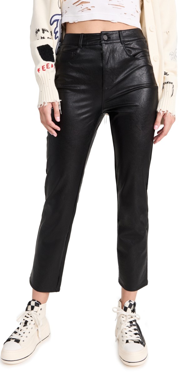 PAIGE Stella Faux Leather Jeans Black