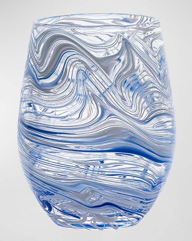 Puro Marbled Stemless Wine Glass