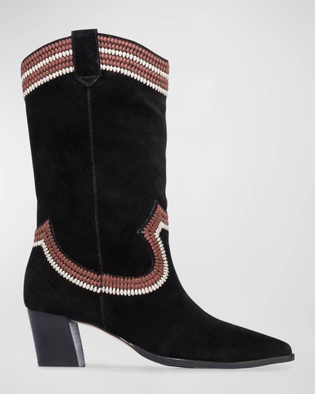 Fremont Embroidered Suede Western Boots