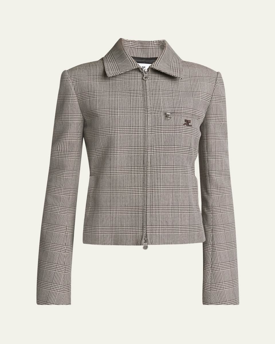Prince Of Wales Wool Short Jacket