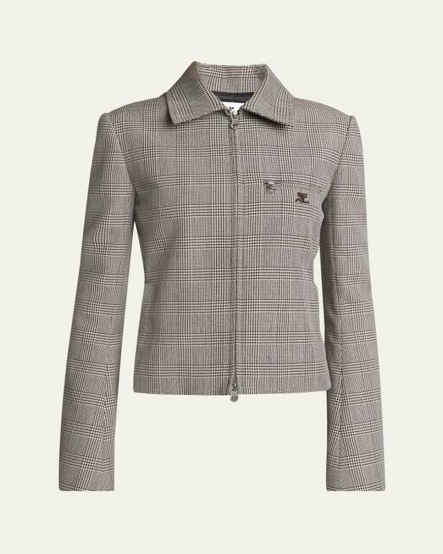Prince Of Wales Wool Short Jacket