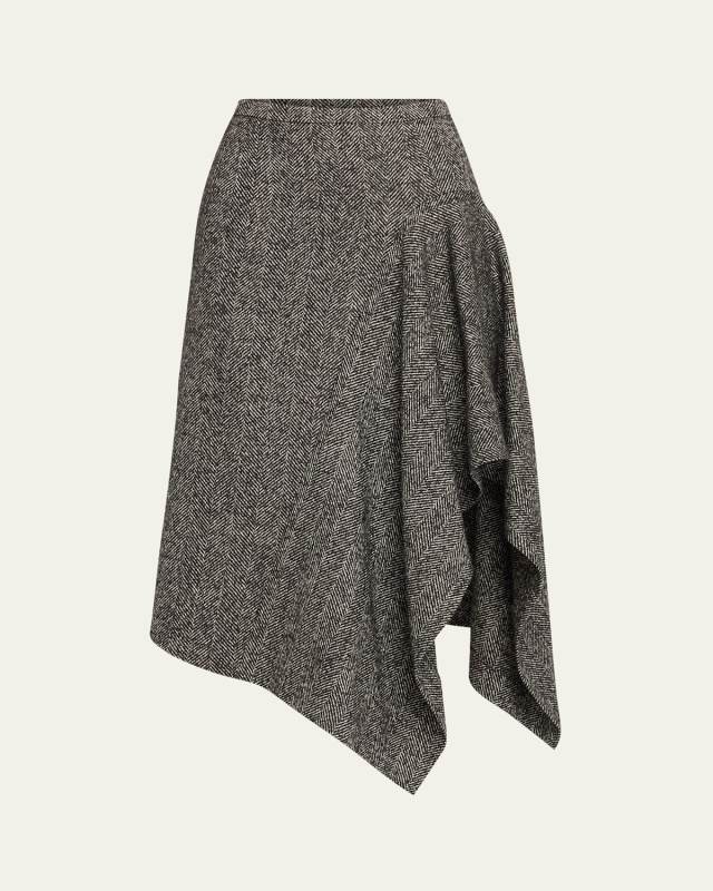 Midi Handkerchief Wool Skirt