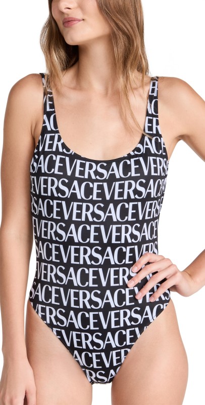 Versace One Piece Swimsuit Black/White