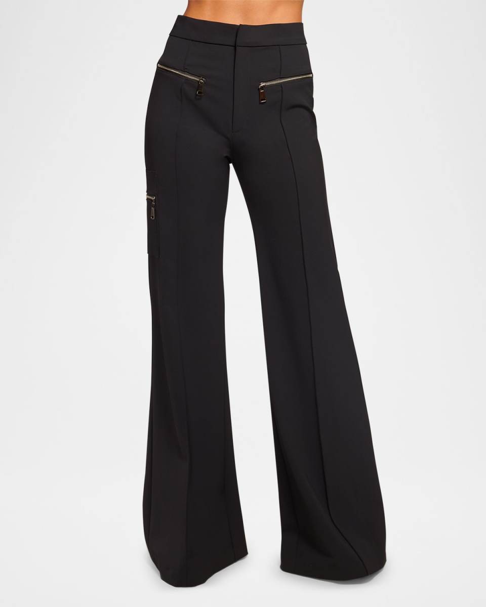 Emory Wide-Leg Pintuck Pants