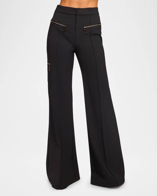 Emory Wide-Leg Pintuck Pants