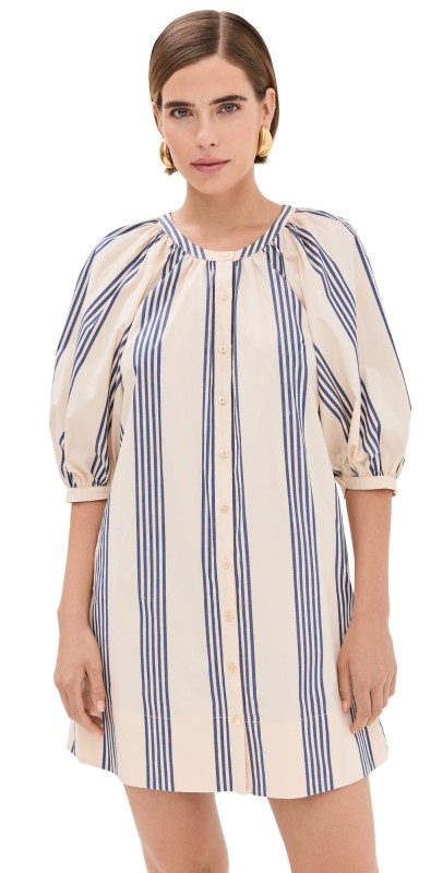 STAUD Mini Vincent Dress Marine Bayaderetripe