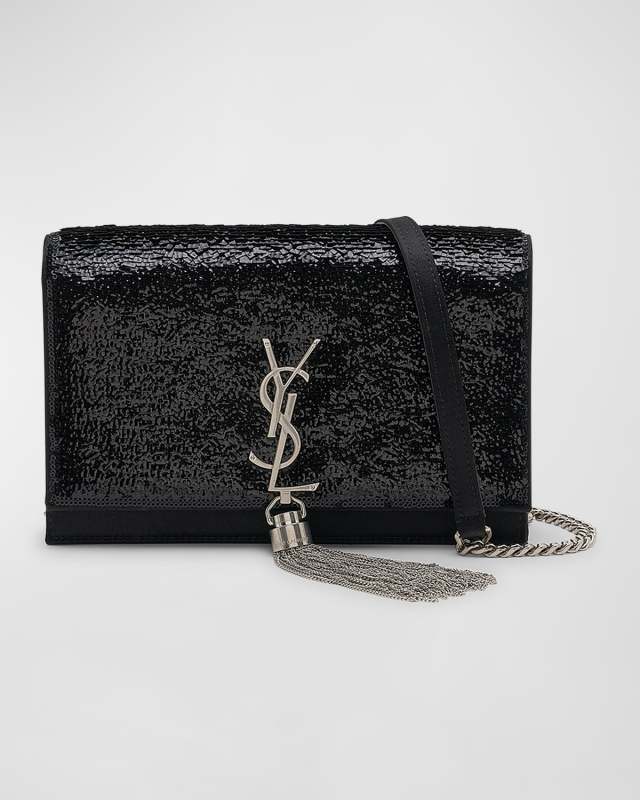Kate Mini Tassel YSL Wallet on Chain in Sequins