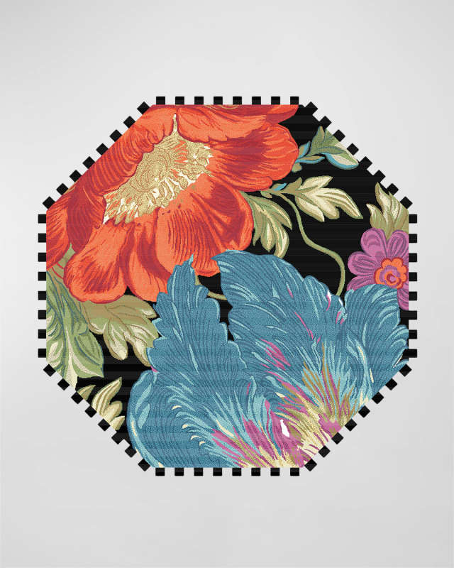 Flower Market Reflections Rug, Black -