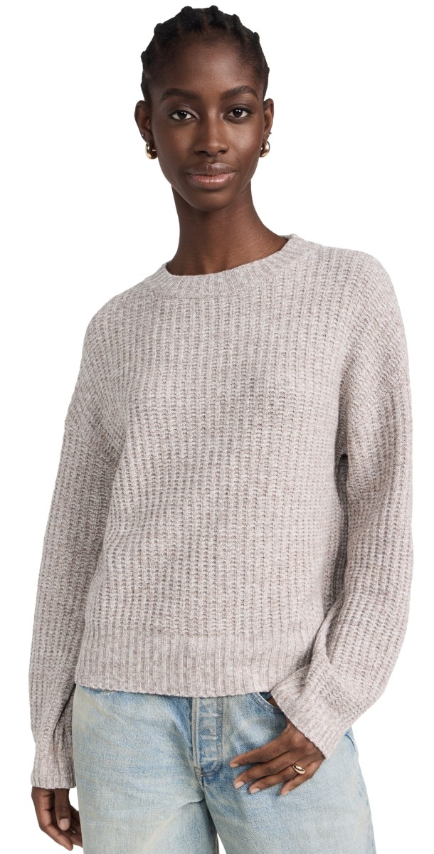 MONROW Wool Cashpacedyeweater Oatmeal