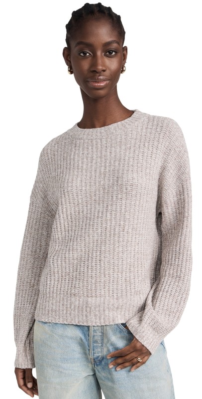 MONROW Wool Cashpacedyeweater Oatmeal