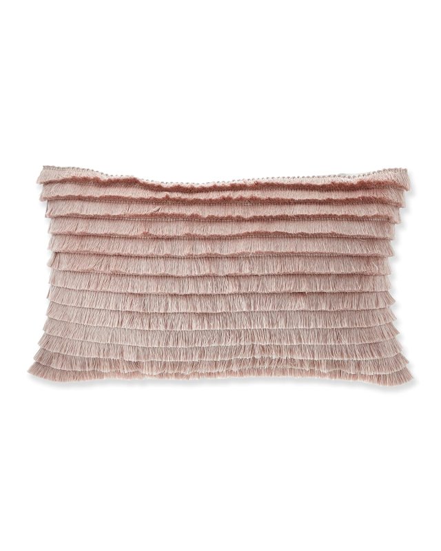 Mack Heather Pillow with Brush Fringe