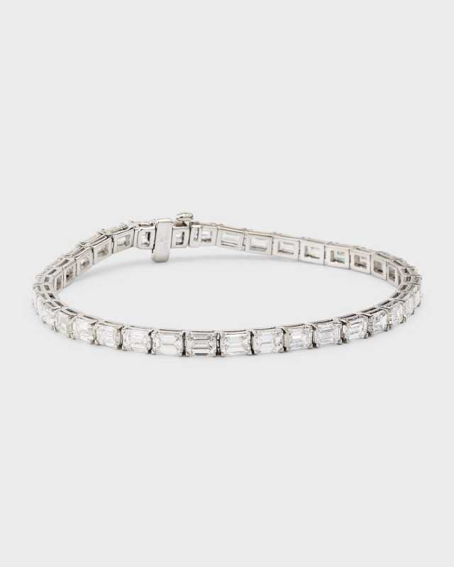 Lab Grown Diamond Platinum Emerald-Cut Bracelet, 7"L, 12.21ctw