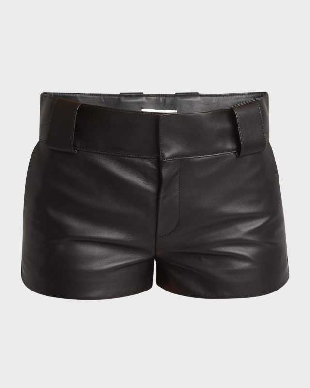 Nappa Leather Mini Shorts