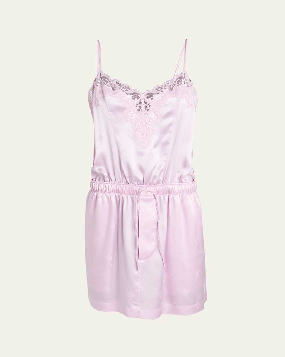 Lace Trim Drawstring Mini Dress