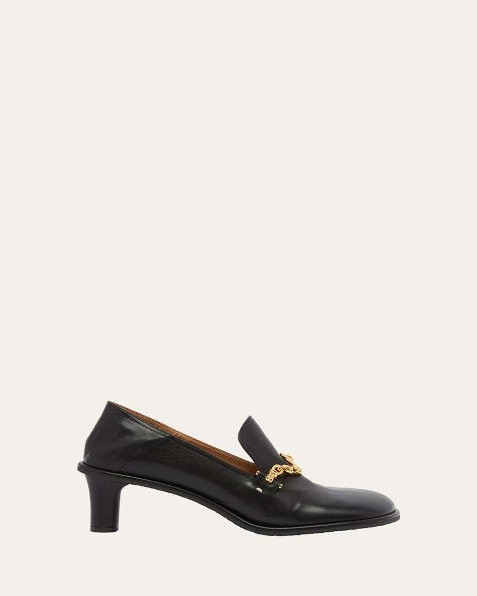 Ryder Vegan Leather Chain Heeled Loafers