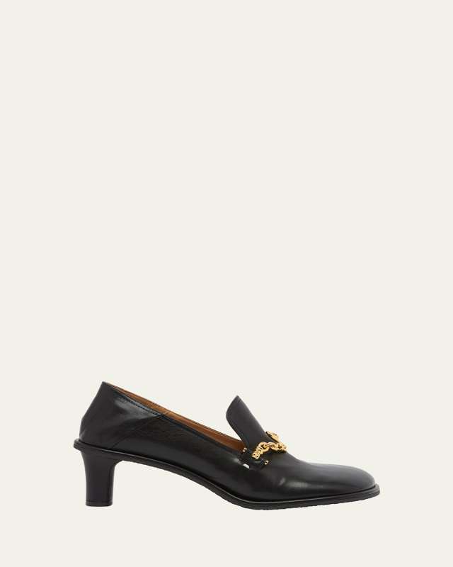 Ryder Vegan Leather Chain Heeled Loafers