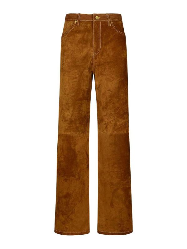 Golden Goose Pantalons En Cuir - Marron