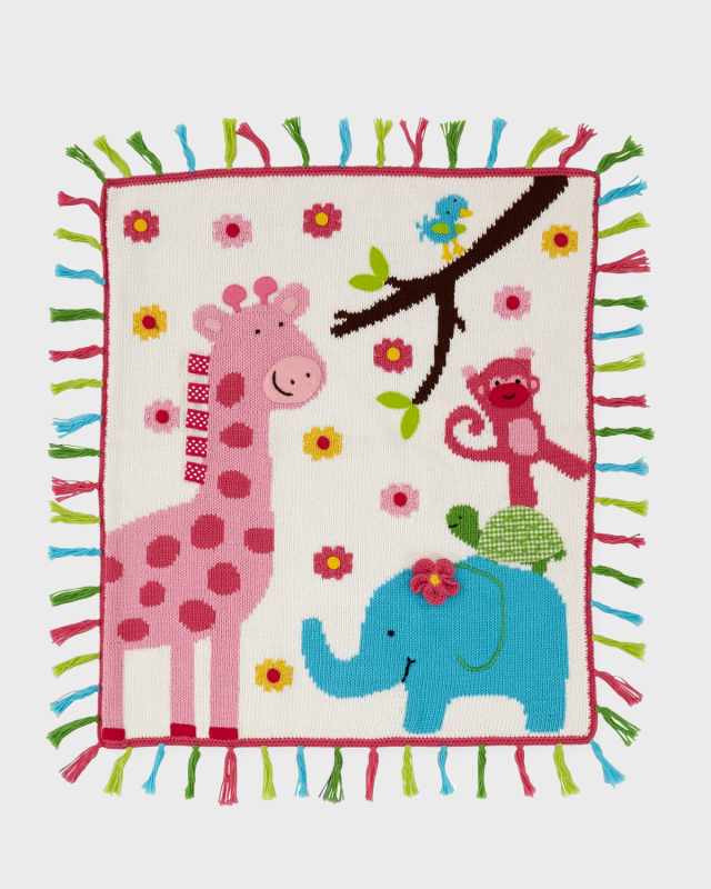 Kids' Jungle Mania Tassel Blanket