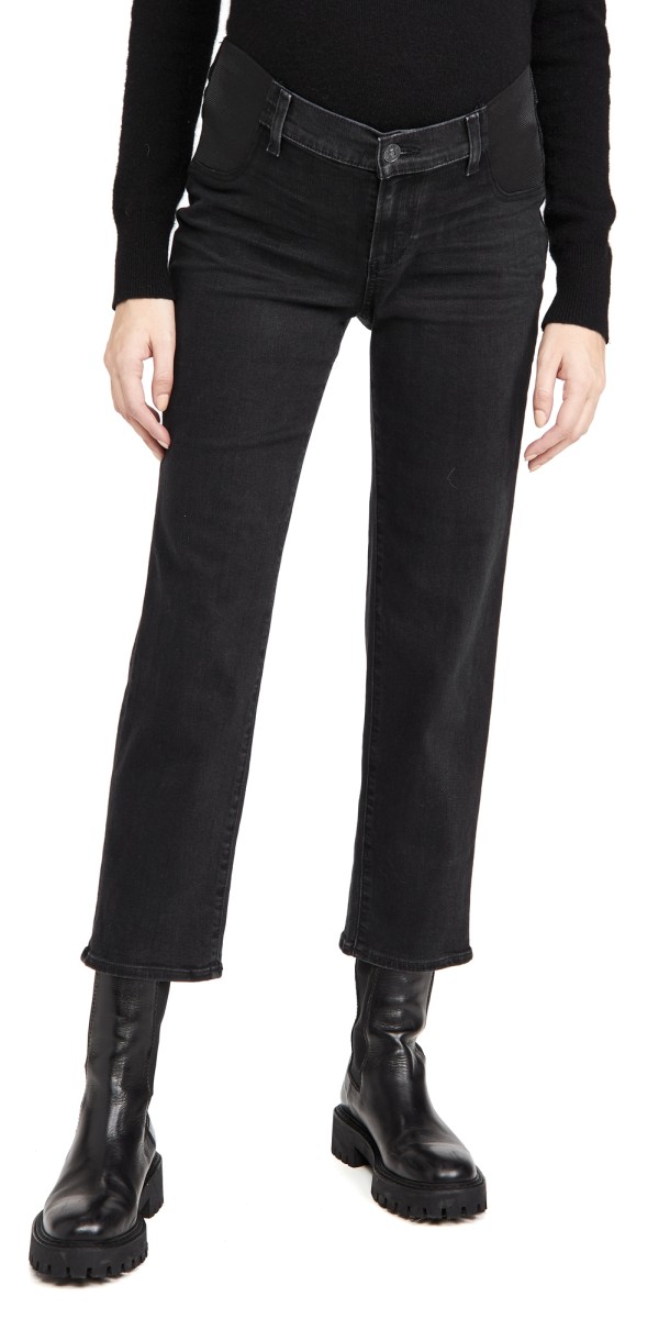 PAIGE Maternity Noella Straight Jeans Black Willow