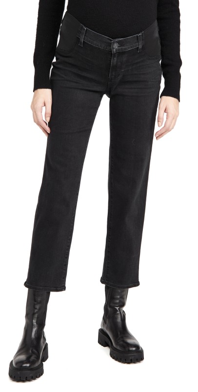 PAIGE Maternity Noella Straight Jeans Black Willow