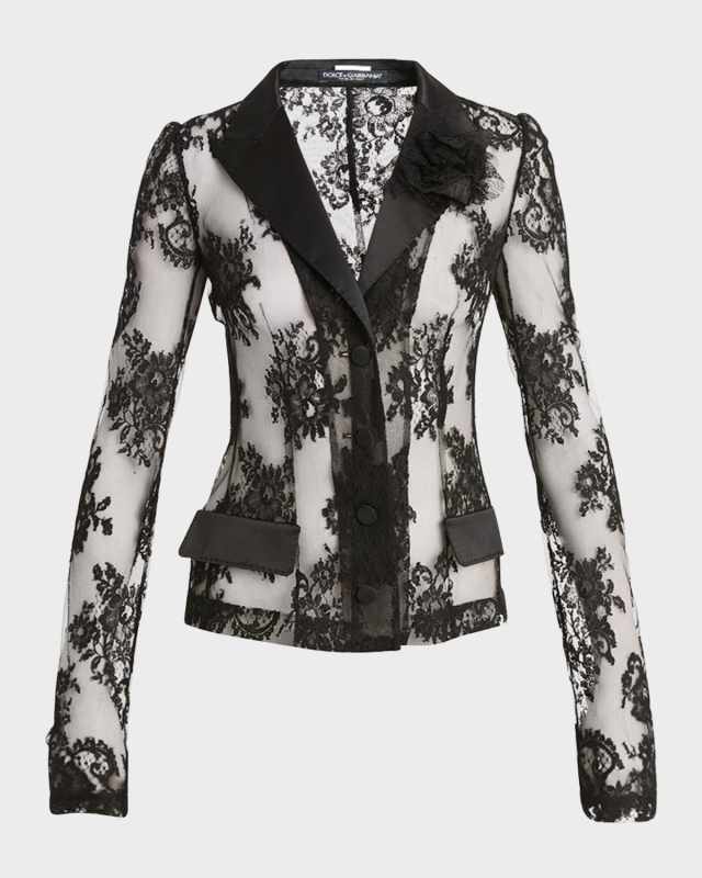 Pizzo Chantilly Lace Blazer Jacket