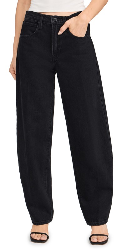 FRAME Low Slung Barrel Jeans Black