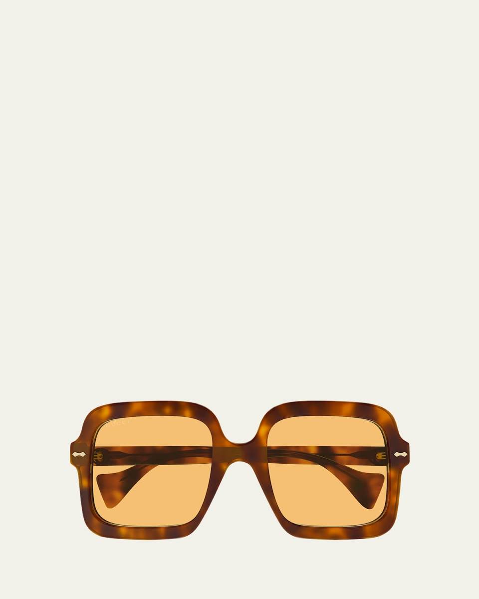 GG Square Acetate & Nylon Sunglasses