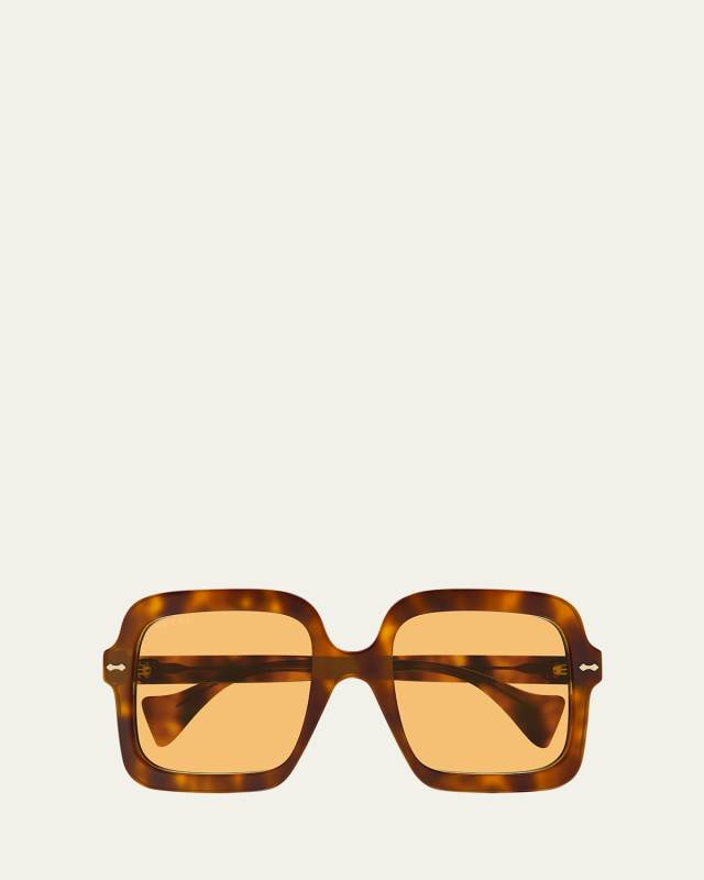 GG Square Acetate & Nylon Sunglasses