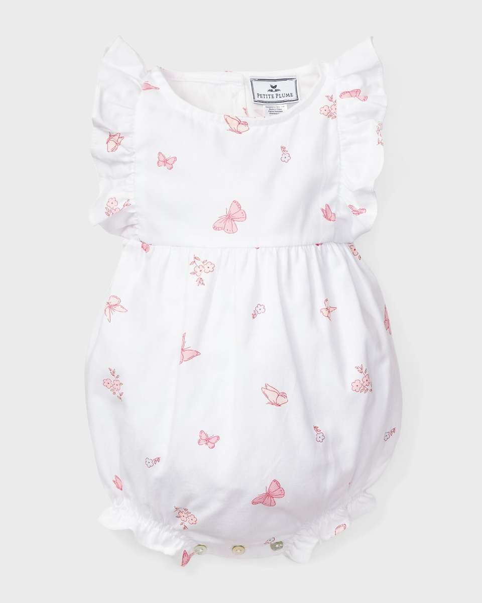 Girl's Butterfly Bubble Romper, Size Newborn-24M