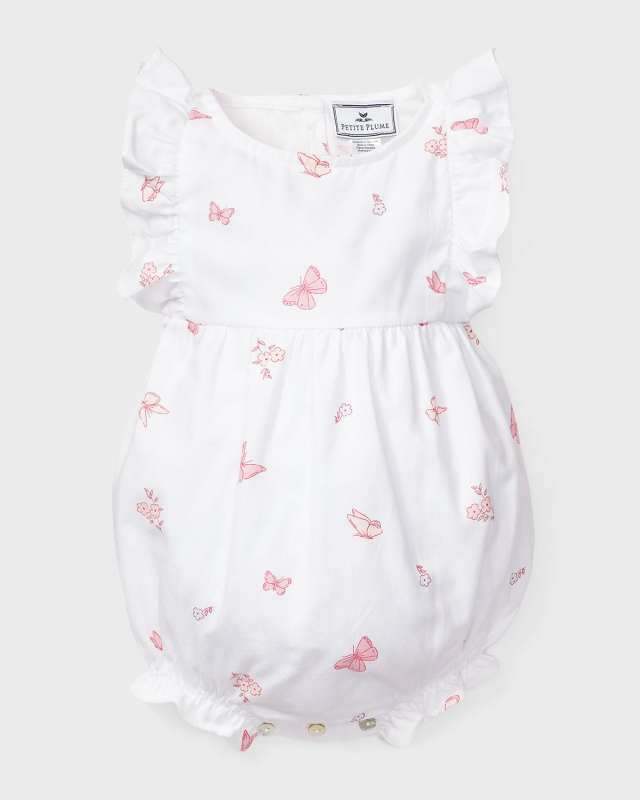 Girl's Butterfly Bubble Romper, Size Newborn-24M