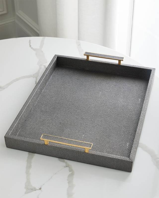 Rectangle Faux Shagreen Tray