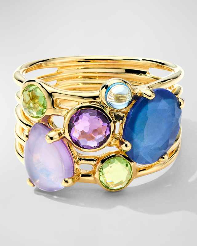 18K Gold Rock Candy Gelato 6-Stone Cluster Ring in Alpine