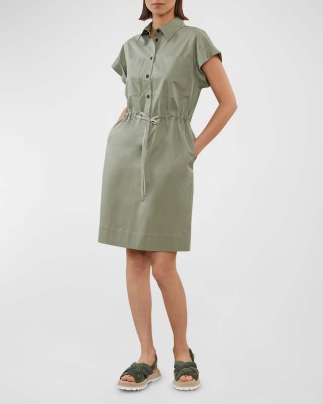 Chain-Embellished Utility Midi Dress