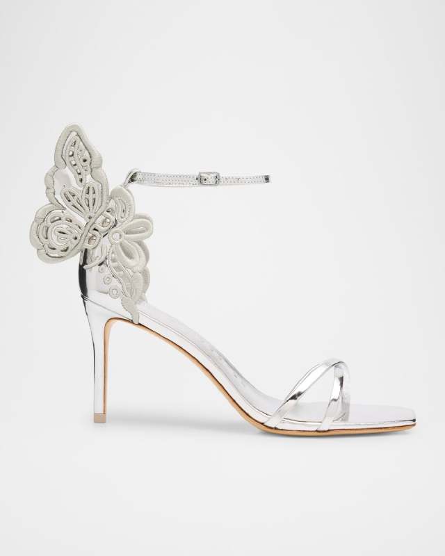 Chiara Metallic Butterfly Ankle-Strap Sandals