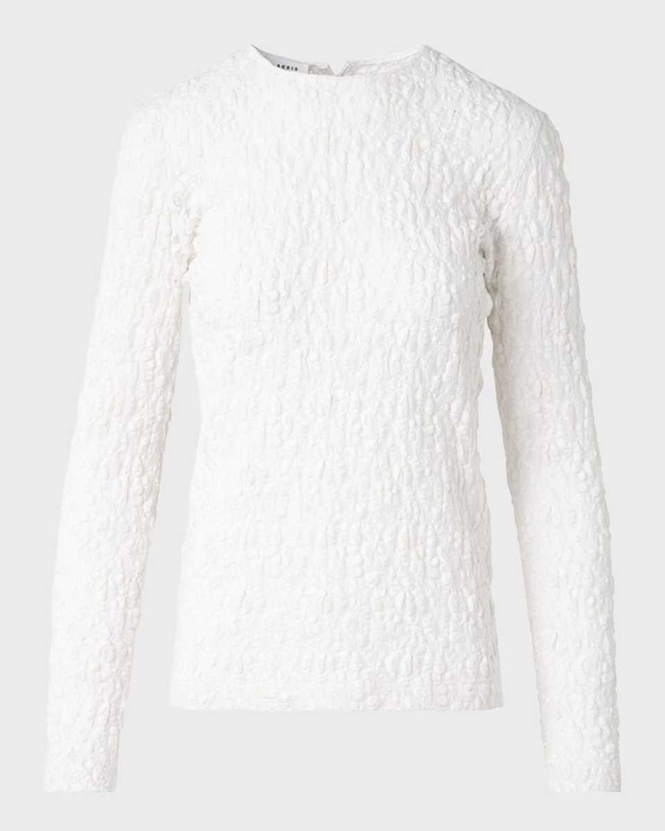 Stretch Cloque Lace Top