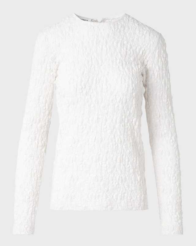 Stretch Cloque Lace Top