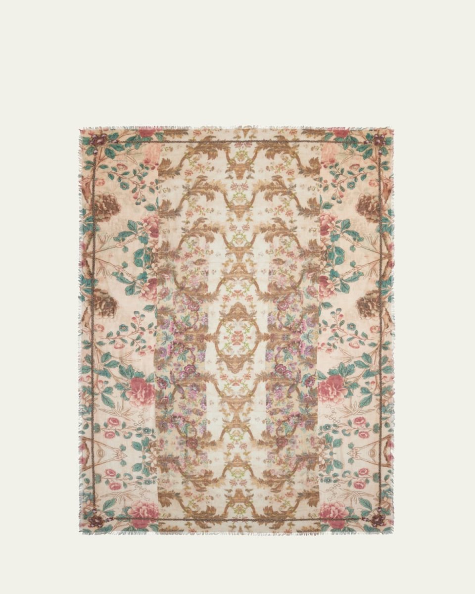 Euclide Floral-Print Cashmere Scarf