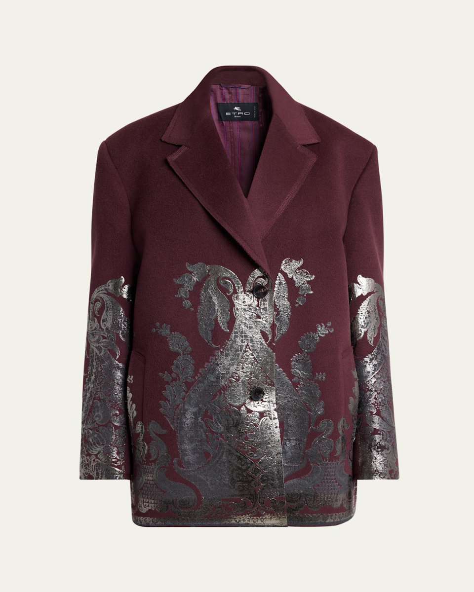 Paisley Jacquard Wool Cashmere Blazer